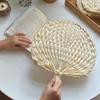 Home Decor Handmade Fan Large Woven Fans High Quality Braided Cattail Hand Fan