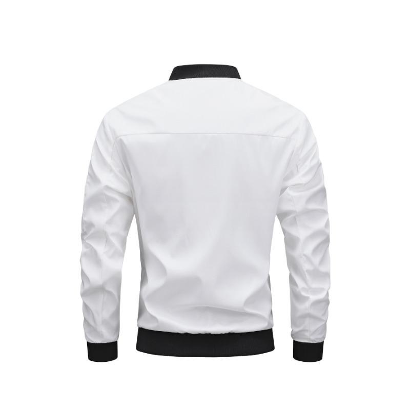 Men's Lightweight Bomber Jacket - Stand Collar Full Zip Casual Windbreaker with Utility Pocket