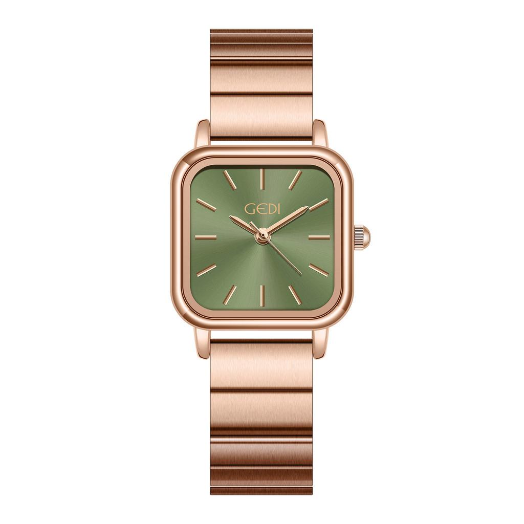 Minimalist Ladies Square Alloy Watch With Waterproof Quartz Movement For Fashion Enthusiasts зелёный