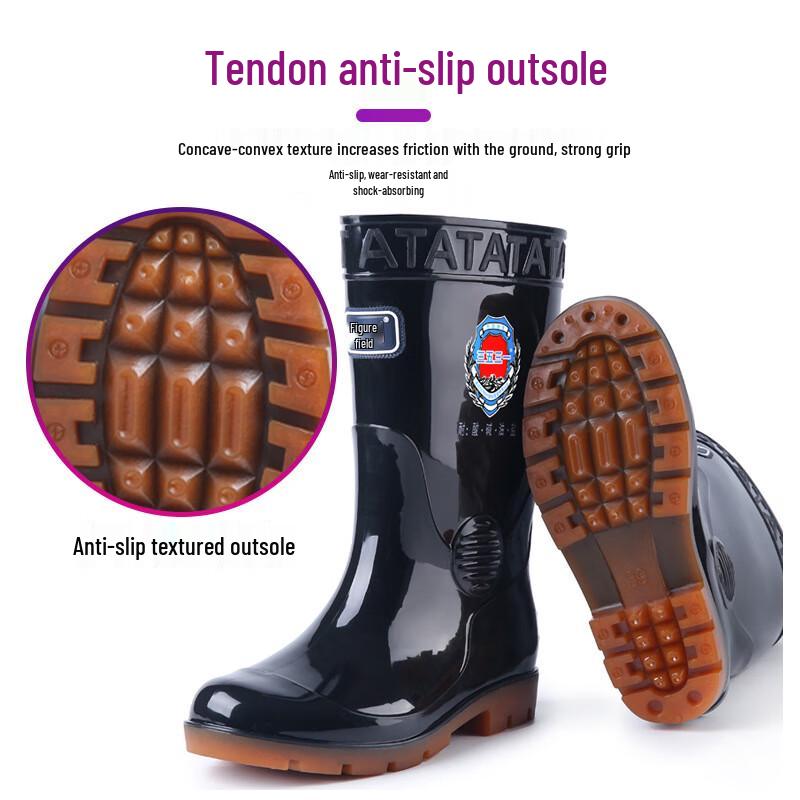Auteta Men's Mid-Calf Industrial Work Rain Boots 1811