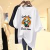 Short-sleeved T-shirt Women's 2025 New Summer Loose Korean Version Thin T-shirt Versatile Large Size Medium and Long Printing Ins Tide