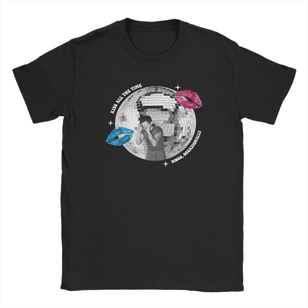 Unisex HHarry SStyles Kiss all the time T Shirt Cotton Clothes Casual Short Sleeve Crew Neck Tees Unique TShirts