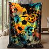 Soccer Ball Splash Art 2 Theme blanket Lightweight Warm Flannel Blanket Decorative Throw Blanket for Home Decoration