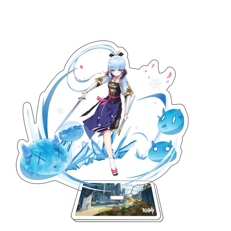 Game Genshin Impact Figure Stand Model Toy 15cm Keqing Shen He Arataki Itto Acrylic Action Plate Desk Decoration Gift