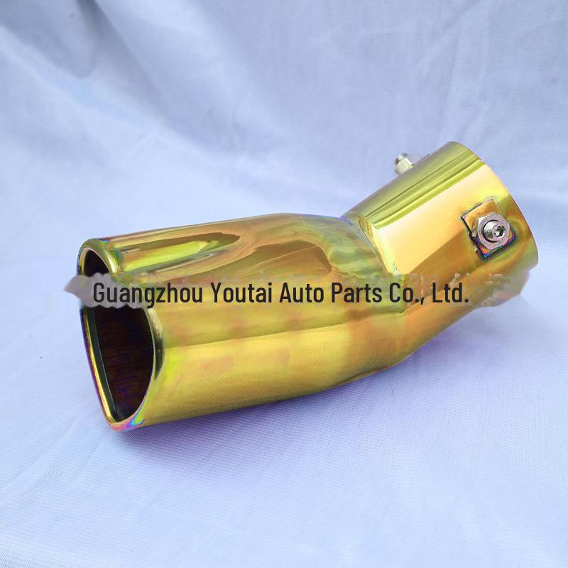 Heart-Shaped 63mm Stainless Steel Blue-Tinted Exhaust Muffler Tailpipe