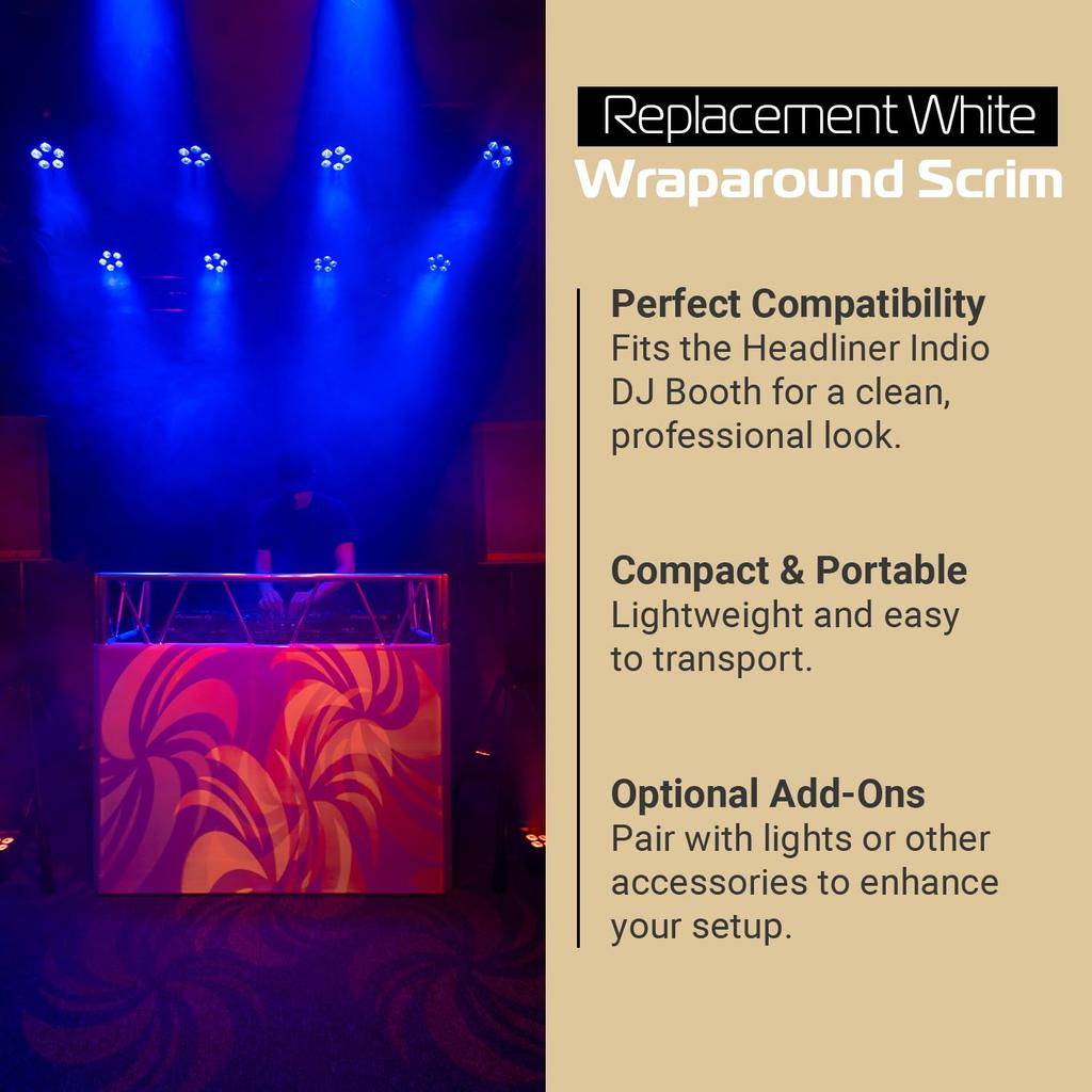 Headliner Los Angeles Indio DJ Booth White Scrim HL30502