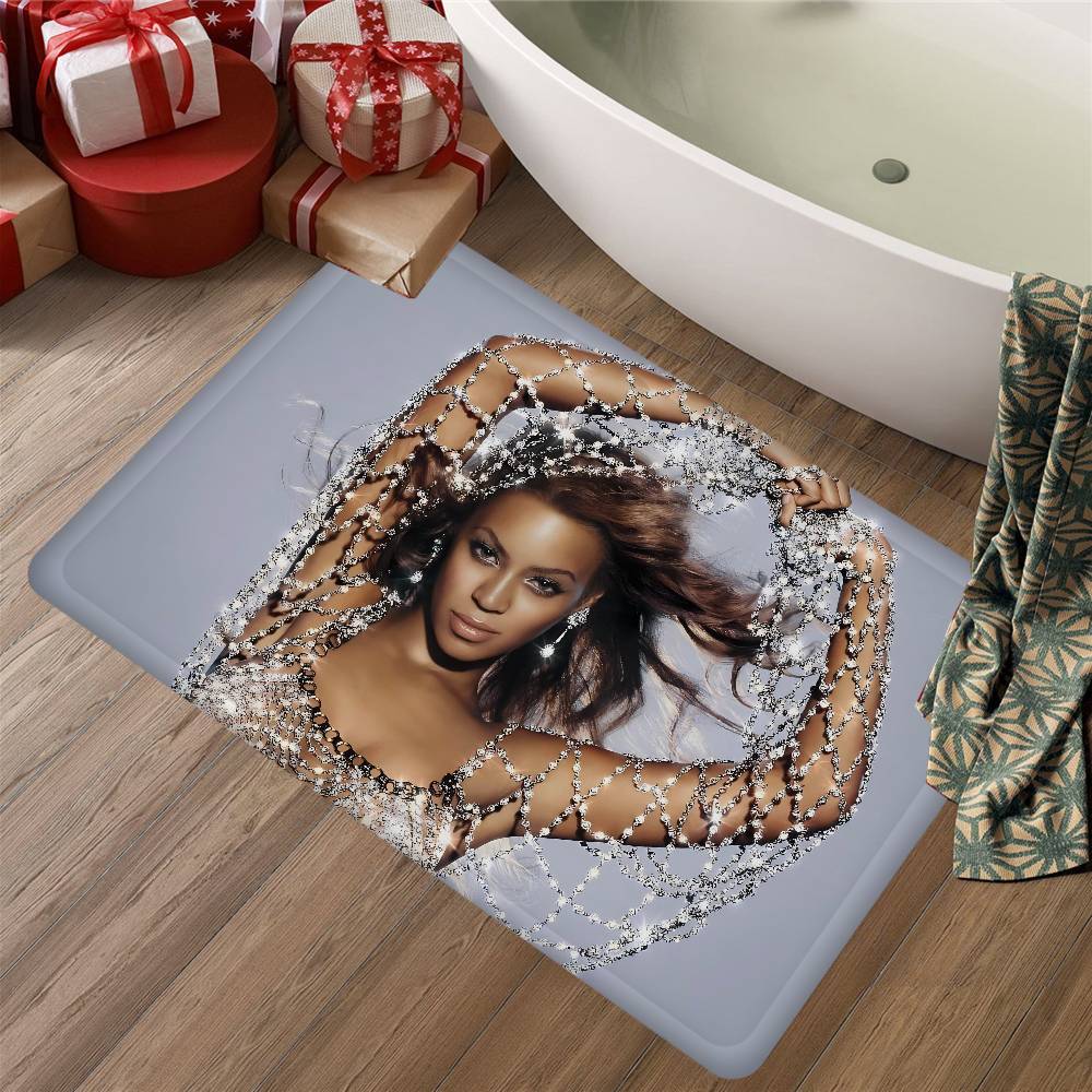 B-Beyonce Singer Bathroom Mat Anti-slip Absorb Water Long Strip Cushion Bedroon Mat Welcome Doormat