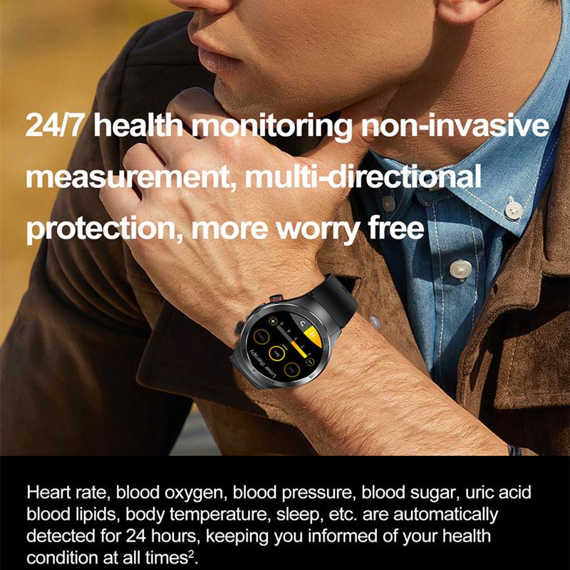 Smart Watch E800 Men 1.49" Amoled Screen ECG Laser Therapy Health Monitor SOS Bluetooth Call Sports Fitness Tracker Smartwatch