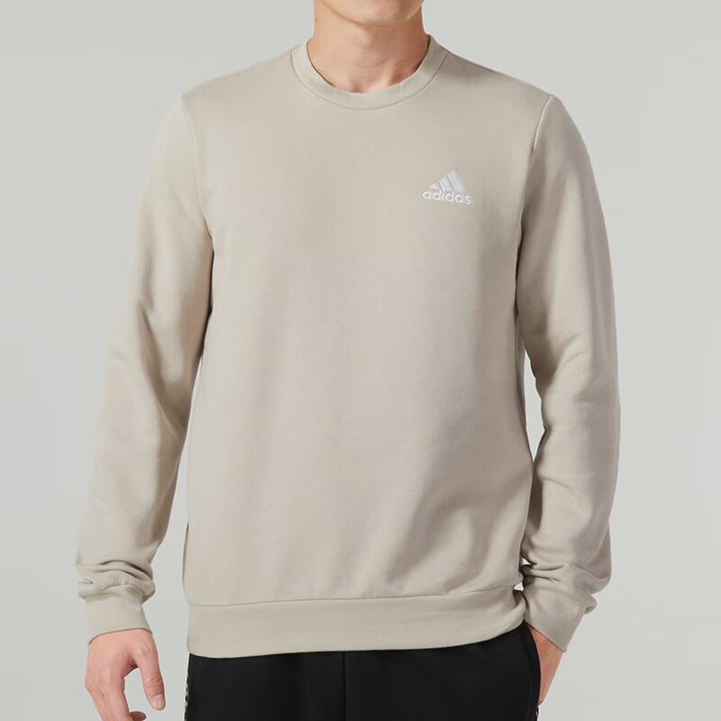 New Adidas Men Fleece Running Sweatshirt Khaki IJ8890