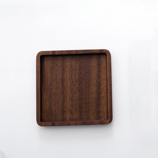 Sottobicchiere Quadrato Rotondo in Legno di Noce per Caffè Tè Teiera Tazza Tazza Ciotola Sottopiatto Tappetino