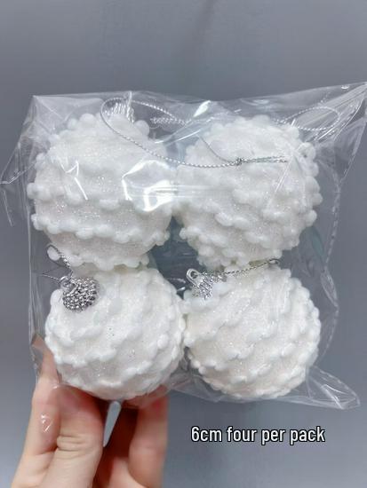 6cm White Christmas Ball Ornaments for Holiday Decoration and Window Display