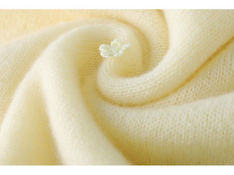 2025 Autumn/Winter Women's Pure Wool Embroidered Round Neck Knitwear Sweater: Long Sleeve, Loose Fit