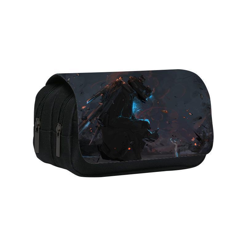 Skibidi Toilet Themed Double-Layer Pencil Case Students - Oxford Fabric Stationery Organizer Bag