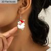 2D Flat Acrylic Christmas Earrings for Women Funny Lightweight Colorful Christmas Santa ClausDangle Drop Earrings Christmas Party Accessories Jewelry