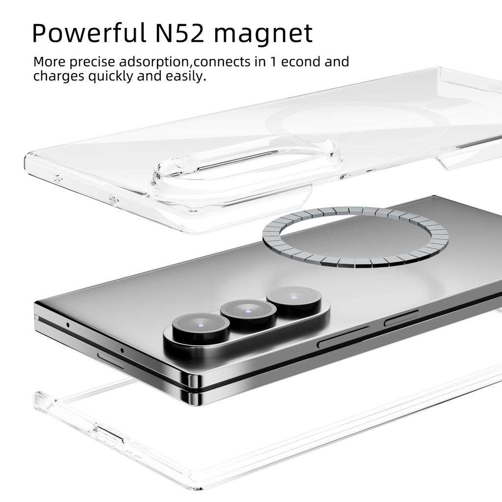 ABEEL For Samsung Galaxy Z Fold5 5G Magnetic Case Clear PC Anti Scratch Phone Cover