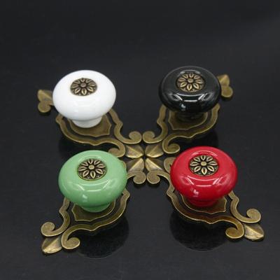 Antique Copper Creative Furniture Handle Cabinet Wardrobe Drawer Glass Handle Ethnic Style Single Hole Pulls Handles Knobs