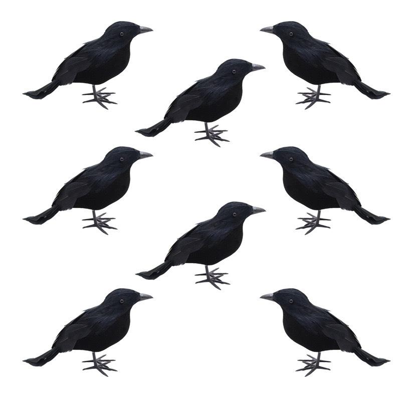 Halloween Crow Figurine - Small Bird Ornament for Tabletop & Party Decor