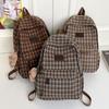 Mori Style Plaid Tweed Backpack: Versatile, Large-Capacity School Bag for Junior High Students