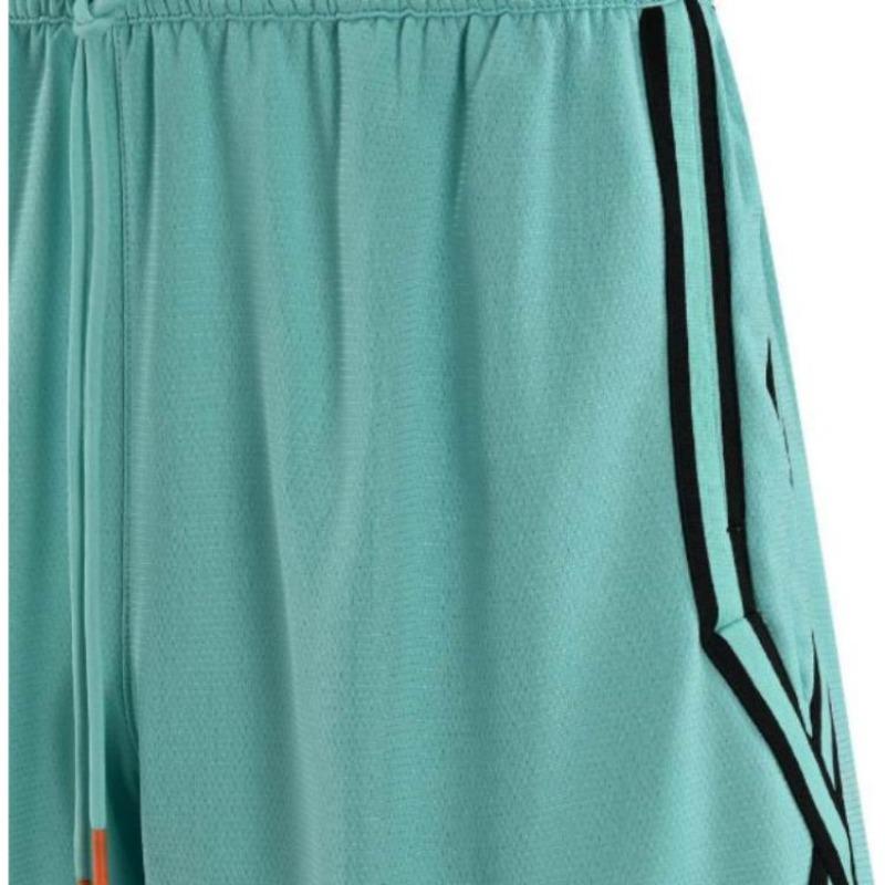 Nike Pantaloni scurți Dri-Fit Wnba cu dungi, color block, cu uscare rapidă, cu tiv crăpat și șnur, pentru femei, verde mentă DR5645-305