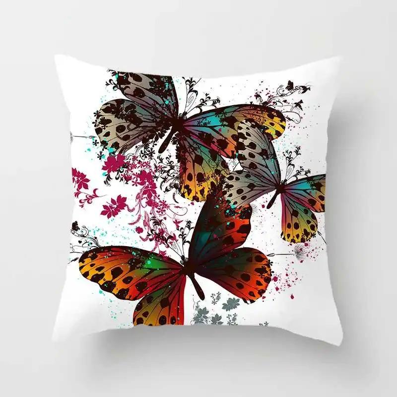 Office Living Room Home Pillowcase Watercolor Butterfly Pattern Pillowcase Car Ornaments