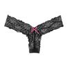 Pure Lace Sexy Panties Women's Bow Low Waist Seamless Women's Panties Temptation Thong Transparent T-pants 2106