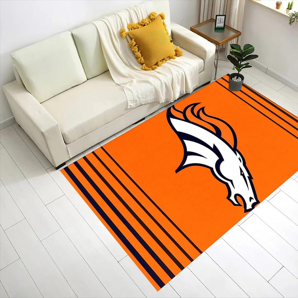 Denver Broncos Logo Floor Rug Office Rug Design For Decorate Room Hallway Outdoor Dining Room Antislip Carpet Decorate Offices Best For Christmas