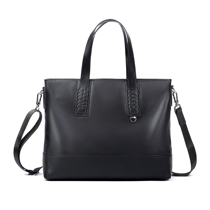 

Модная мужская сумка из натуральной кожи, вместительный повседневный официальный портфель, мужская сумка из натуральной кожи высшего качества чёрный