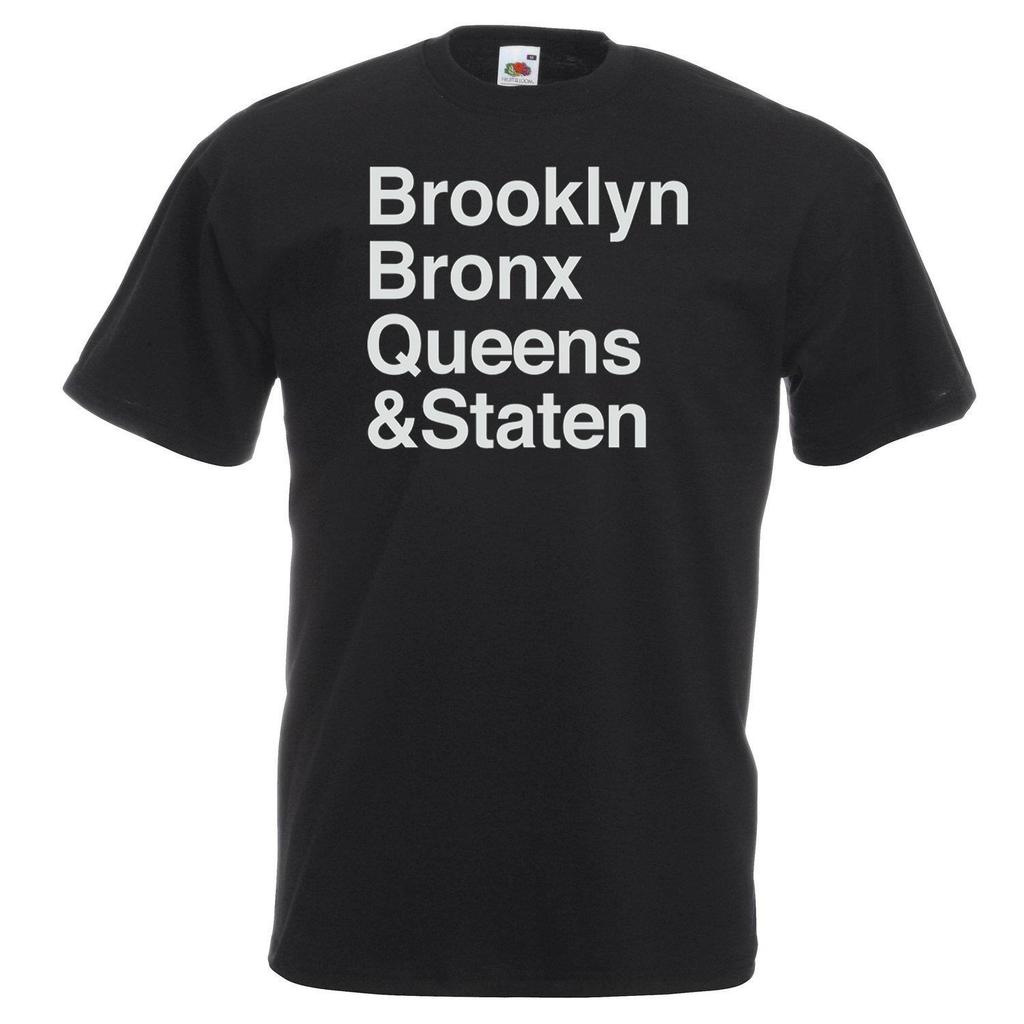 Adults Brooklyn Bronx Queens Staten 80s 90s Rap Music Unisex Black TShirt