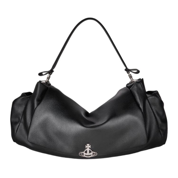 

Vivienne Westwood Hazel Rectangular Shape Design Detachable Shoulder Strap Tote Shoulder Bag Extra Large Unisex bags Black 46010002WS000DBLACK Basic Set (Bag+Dust Bag)