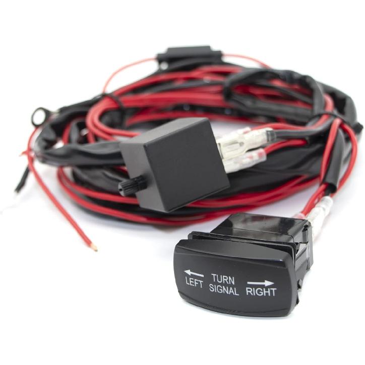 Universal ATV UTV Rocker Switch Turn Signals Street Legal Kit Side by Side Turn Signal Light Flasher Relay Wire Harness for Polaris RZR Ranger Turbo