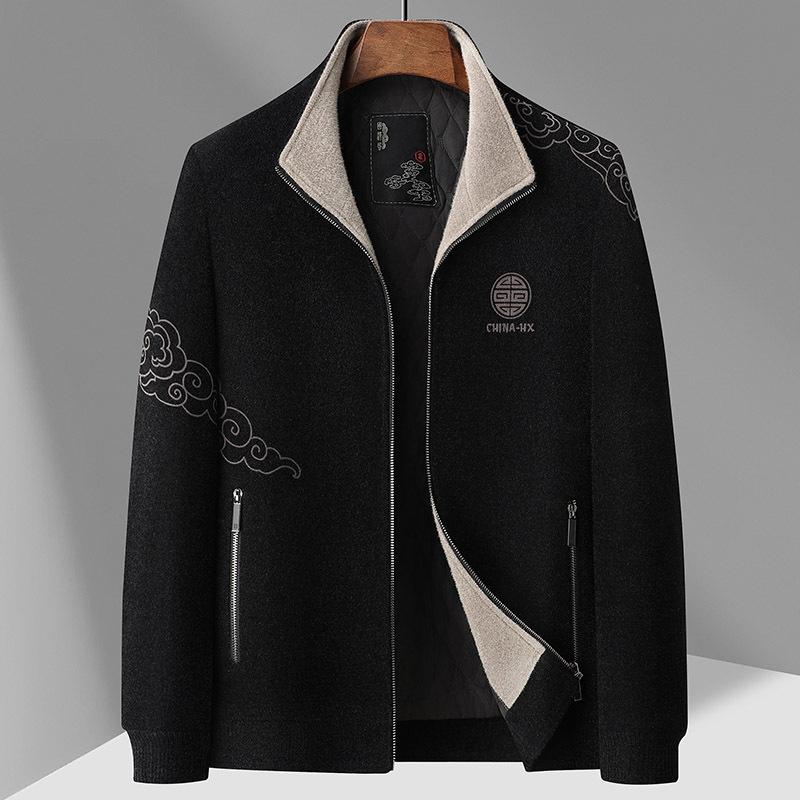 

Осень и зима Новая мужская куртка Повседневная мужская куртка Пальто для мужчин среднего возраста и молодежи XXXXL чёрный