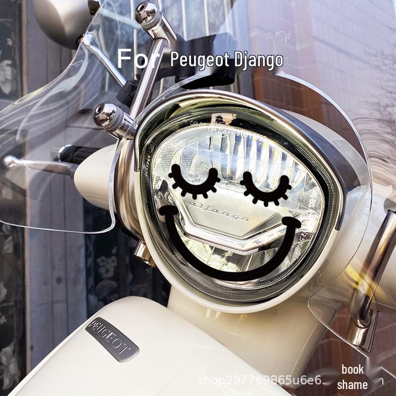 

Peugeot Piaggio Vespa Decals: Universal Smiley Face Headlight Stickers, Traceless and Decorative
