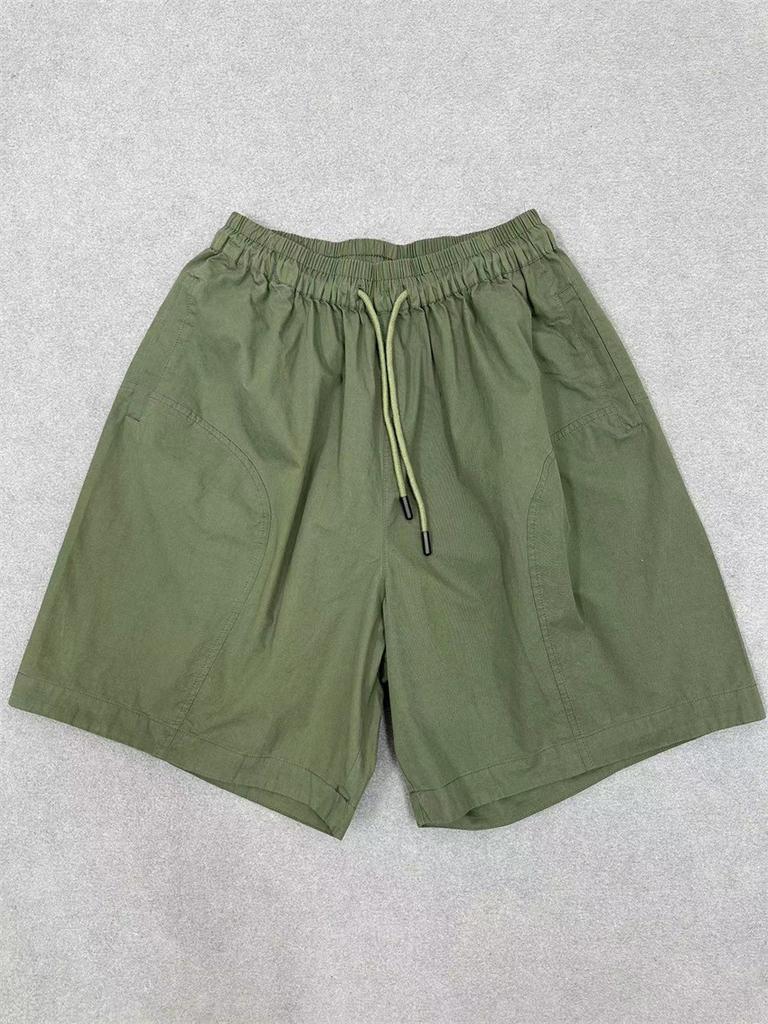 Johnature Japonské šortky se stahovací šňůrkou s vysokým pasem Dámské Letní Volné Ležérní Široké Pětipokladové Kapsáčové Kalhoty