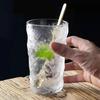 Bicchiere Minimalista in Vetro Glacier - Design di Nicchia Elegante per Birra, Latte o Acqua