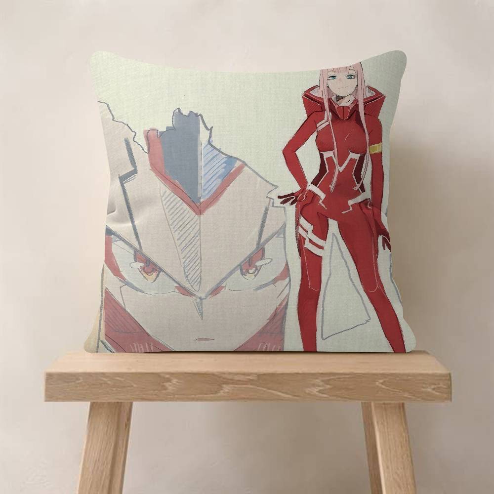 Anime DDarling In The Franxx Cushion Cover Car Throw Pillow Case For Sofa Car Christmas Gift
