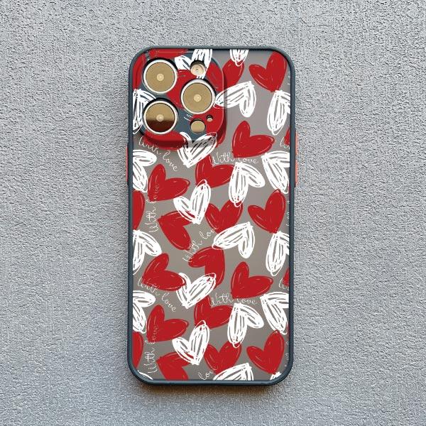 Cute Little Hearts Print Phone Case For iPhone 14 13 12 11 Pro Max Mini 15 Pro Max XS XR X 7 8 15 Plus SE 2020 Shockproof Cover