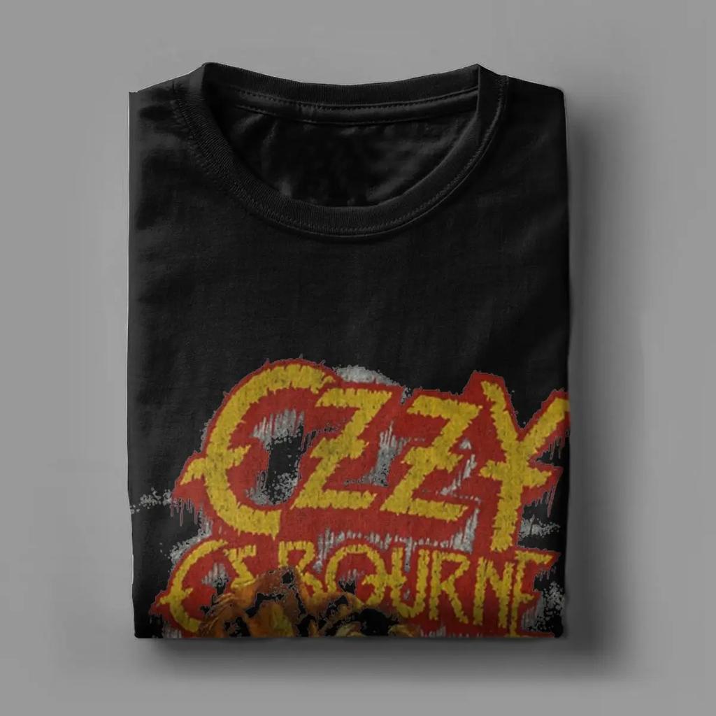 Ozzy Osbourne T-skjorte Menn Casual 100% Bomull T-skjorte O-hals Kort Erm T-skjorte Gaveidé Topper