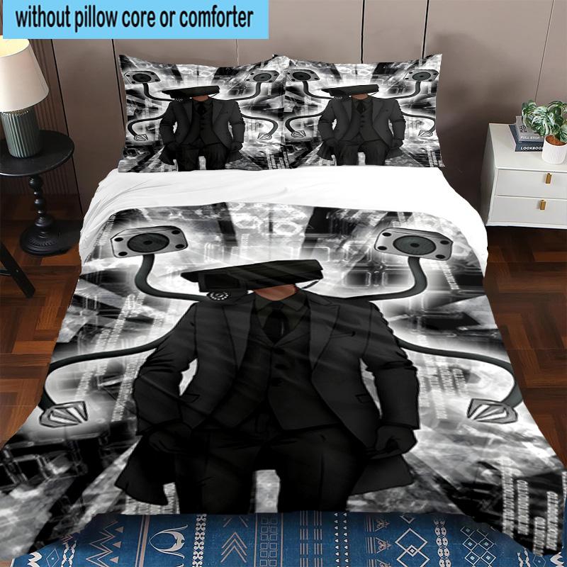 3PCS Cameraman robot 3pcs Bedding,Including 3PCS Duvet Cover And 2pcs Pillowcases Perfect for Christmas,Ideal for Bedroom, Dormitory