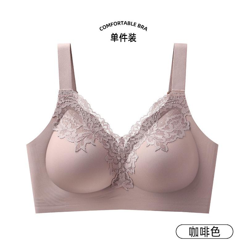 Women Plus Size Lace Bra No Underwire Push Up Support