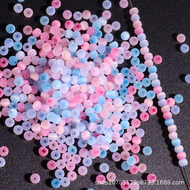 4mm Cat's Eye Jade Ice Glass Beads for DIY Jewelry