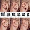 1-2 Pairs Hypoallergenic 316L Stainless Steel Square Round CZ Stud Earrings Sensitive Ear Studs Jewelry Set for Men Women 3-8MM