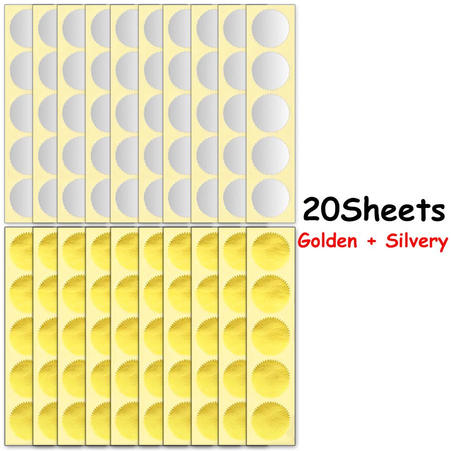 

20Sheets 45mm Round Scalloped Edge Embossed Seal Stickers DIY Certificates Seals for Wedding Invitations, Documents & Envelopes