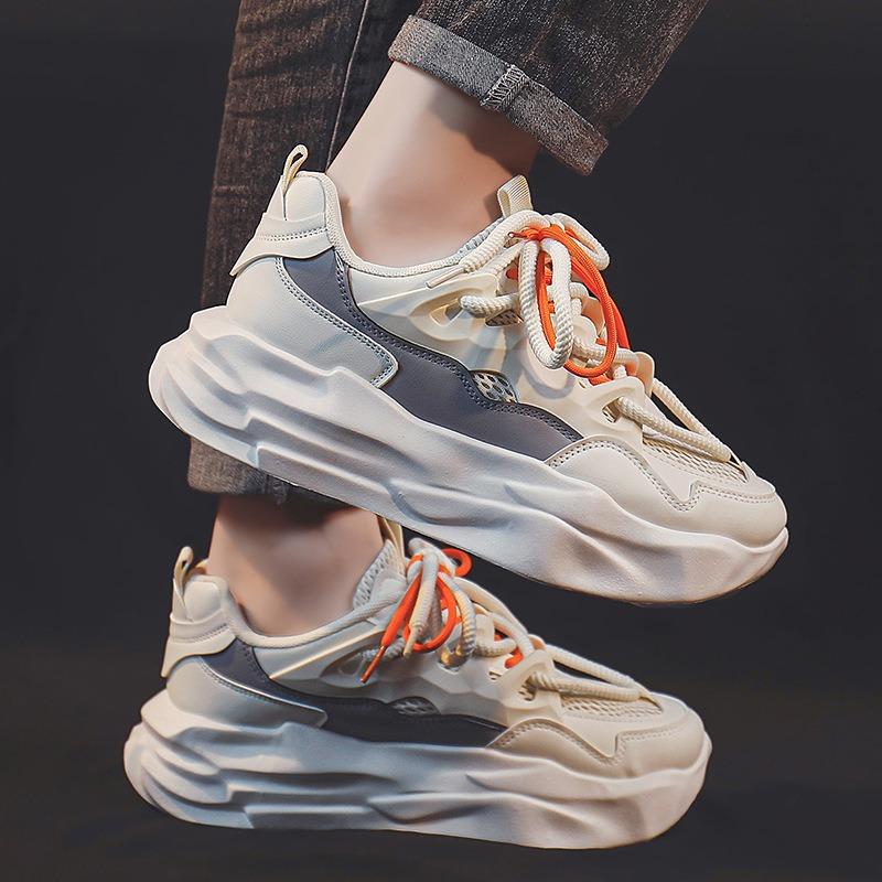 Men's shoes platform heightening shoes bread shoes spring fashion breathable dad shoes men's sports shoes