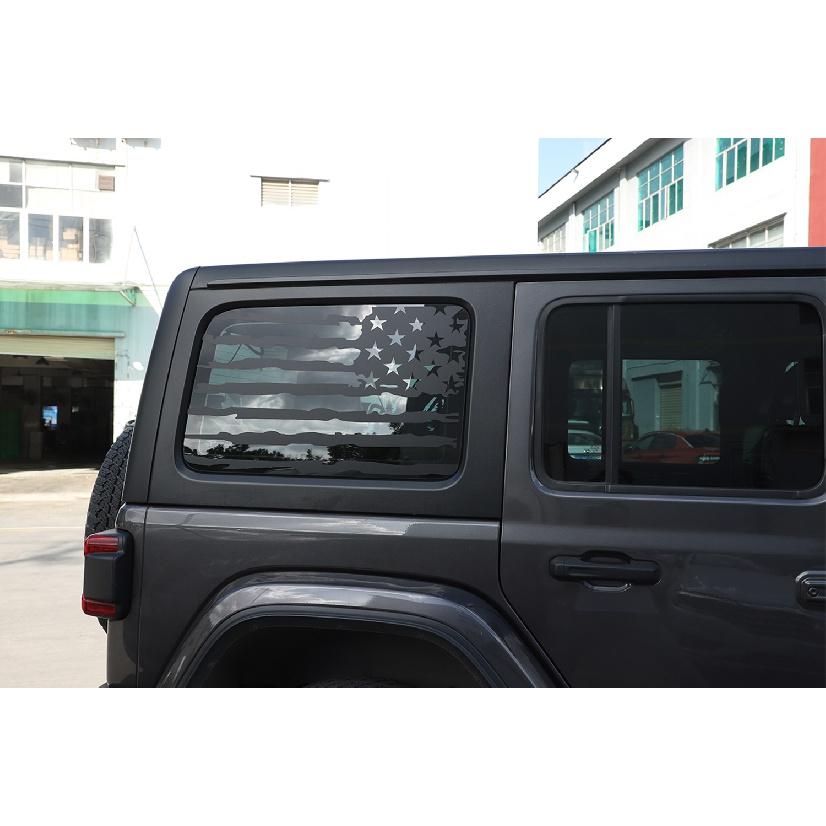 Car Rear Window Decoration Cover Stickers USA Flag for Jeep Wrangler JL 2018    2022 4-Door Exterior