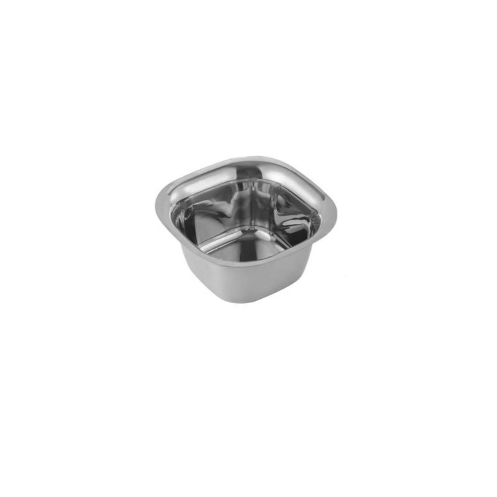 Stainless Steel Snack Bowl Square Salad Bowl Food Container Rice Bowl  Dessert Mirror Silver-S