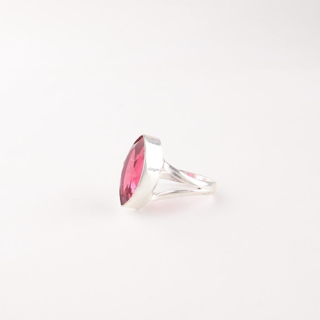 Pinker Rubellit Edelstein 925 Sterlingsilber Schmuck Handgefertigter Ring Geschenk für Mama RR-23-8