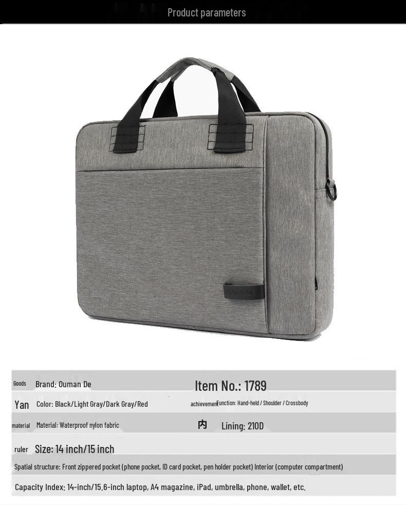 Large Capacity Single Shoulder Laptop and Business Bag with Strap and Logo Printing