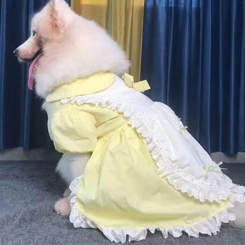 Handmade Big Dog Samoyed Ancient Shepherd Golden Retriever Skirt Lolita Style Pet Dog Skirt Large Dog Maid