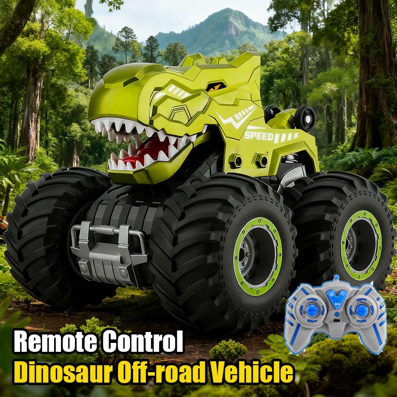 RC Car 2.4G Dinosaur Remote Control Cars with Colorful Light Spray Tumbling Stunt Climbing Vehicle Toys for Boys Children Gifts