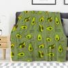 Süße Avocado Lustige Kawaii Fruchtdecke Weiche Leichte Überwurfdecken Gemütliche Flanell Bettüberwürfe für Sofa Couch Reise Zimmer Dekoration
